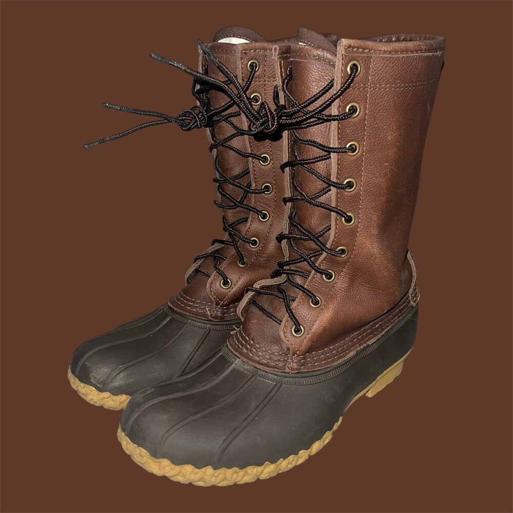 LL BEAN Mens 9” Gore-Tex Lined Tall Waterproof Duck Bean Boots Size 9M